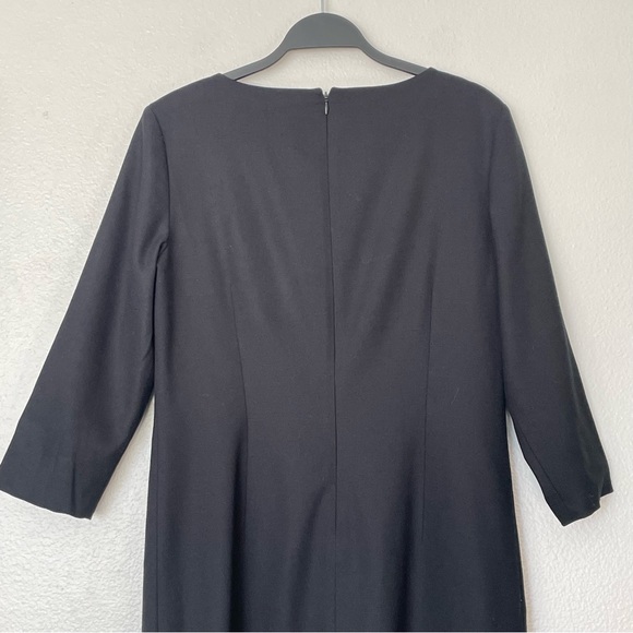 Theory Rikala Wool Blend Black Sheath Mini Dress Size 12 - Picture 7 of 11